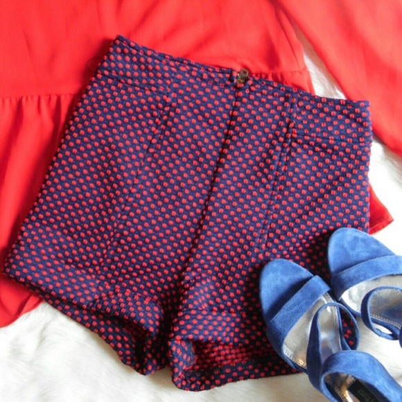 Anthropologie Pants - Anthropologie 🌵 Polka Dot High Waist Pinup Shorts